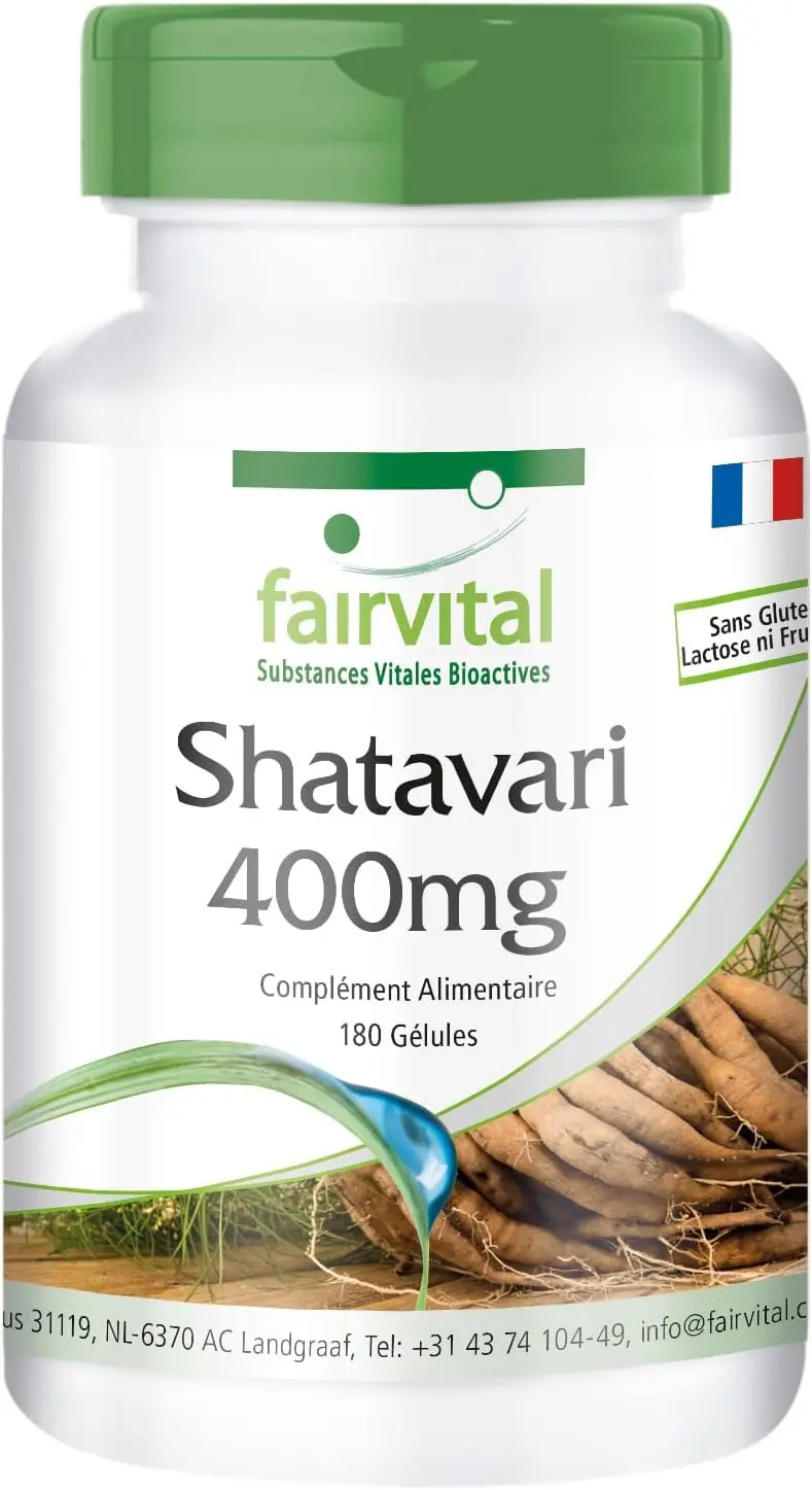 Flacon de complément alimentaire contenant du Shatavari
